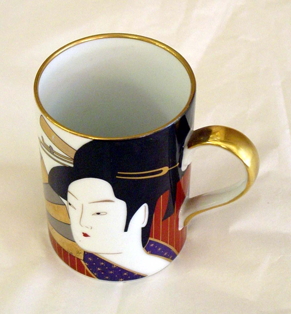 Servizio piatti Tazza geisha Art Decò del XX Secolo - Robertaebasta® Art Gallery opere d’arte esclusive.